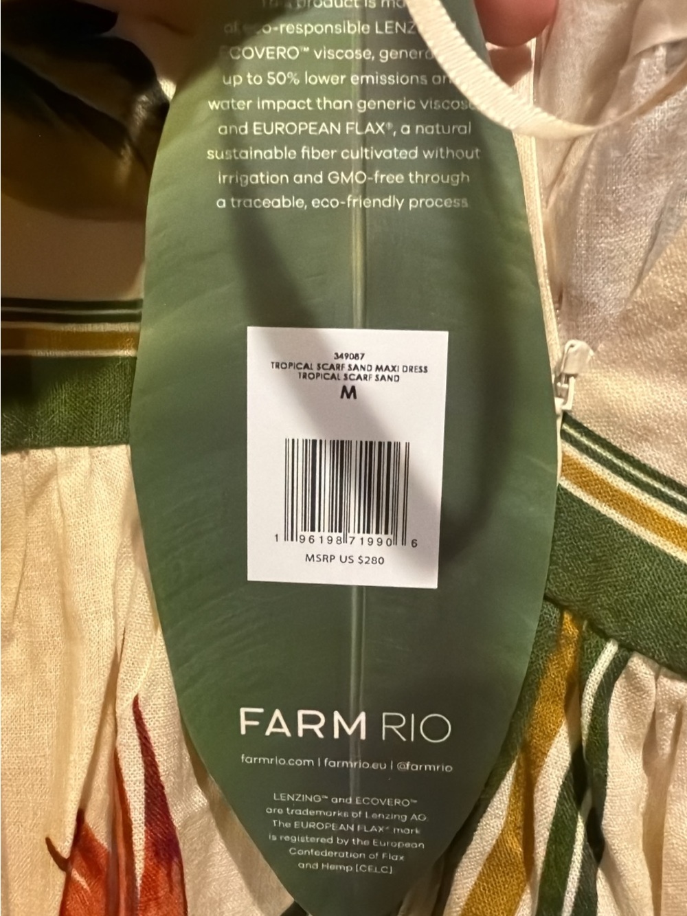 NWT FARM Rio Sand Tropical Scarf Dress - Picture 3 of 4